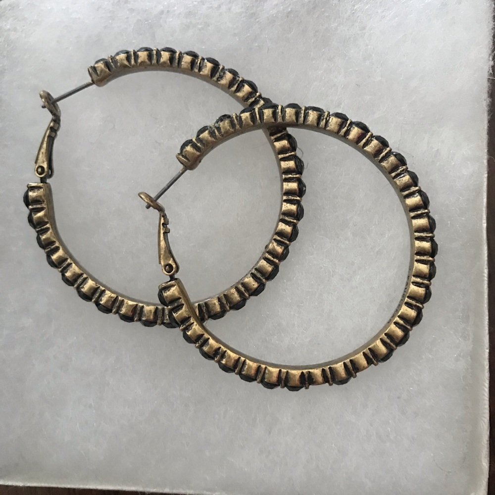 Baublebar gold and black hoop earrings gem - Picture 3 of 5